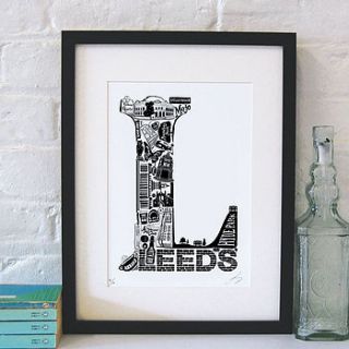 best of leeds screenprint by lucy loves this