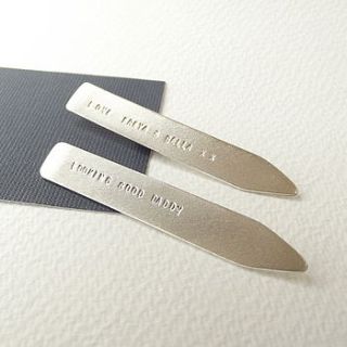 personalised silver collar stiffeners by silversynergy
