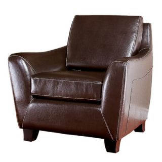 Home Loft Concept Bruno Leather Club Chair in Chocolate Brown
