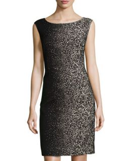 Savannah Speckled A Line Dress, Black/Multi