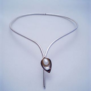 silver lily torque necklace by heart gallery