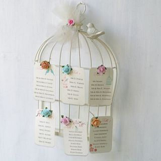 wedding table plan birdcage card holder by beautiful day