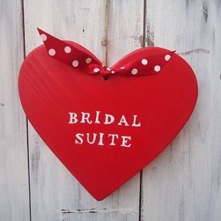 'bridal suite' hanging heart decoration by giddy kipper