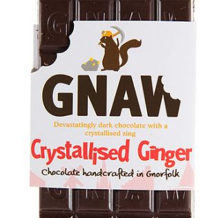 crystallised ginger dark chocolate bar by lisa angel homeware and gifts