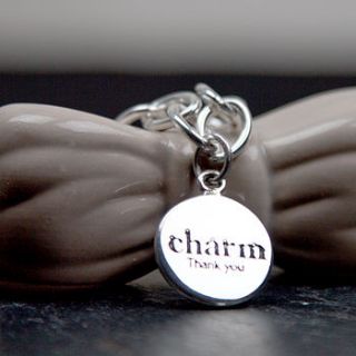 silver thank you charm bracelet by tales from the earth