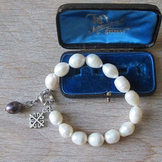 silver and freshwater pearl bracelet by ava mae designs