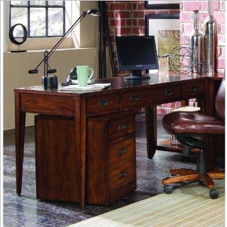Hooker Furniture Danforth Executive Leg Desk in Rich Medium Brown   Home Office Desks