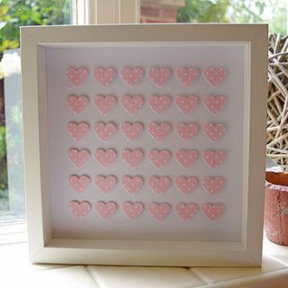 pink polka dot hearts picture by lolly & boo lampshades