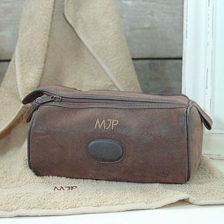 personalised men's wash bag by the alphabet gift shop