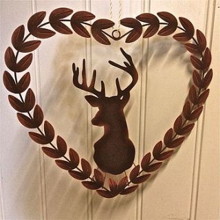 reindeer hanging wreath by velvet brown