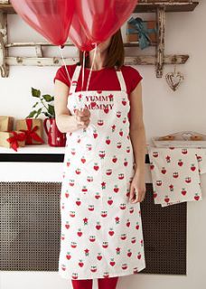 christmas tea towel, oven glove and apron by retreat home