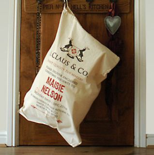 personalised santa christmas toy sack by daughters of the revolution