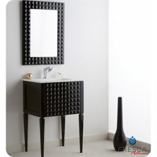 Fresca Platinum Diamond 24 Glossy Black Modern Bathroom Vanity