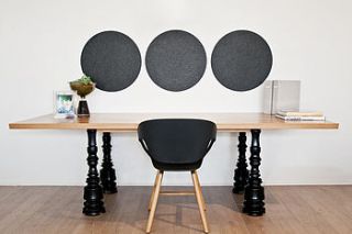 noticeboard round in charcoal or red by al+em