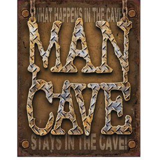 What Happens In The Man Cave Stays Tin Sign   Prints