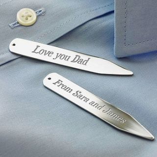 personalised secret message collar stiffener by thelittleboysroom