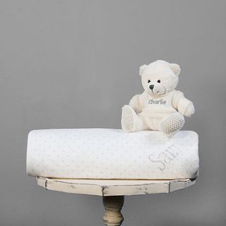 personalised bear and blanket baby gift set by my 1st years