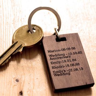 key dates keyring by made lovingly made