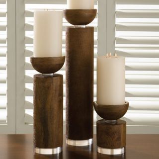 Global Views Short Stacked Plate Candle Holder