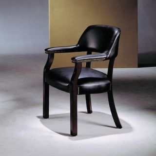 Wildon Home ® Vinyl Captain Arm Chair 583 BK / 583 BG Color Black, Casters No