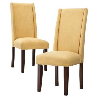 Dining Chair Charlie Modern Wingback Dining Chair   Yellow (Set of 2)