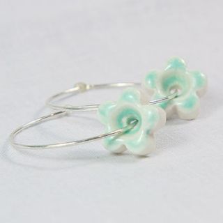 porcelain flower earrings by sharon schofield jewellery