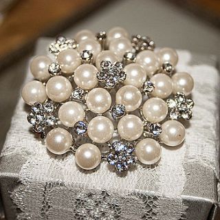 vintage cluster pearl brooch by flowerbug designs