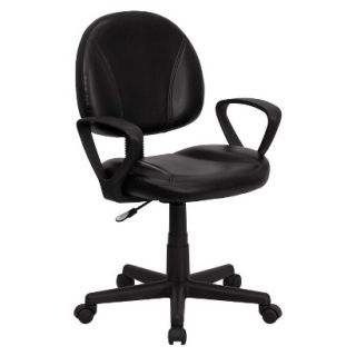 Office Chair Belnick Mid Back Ergonomic Leather Chair   Black