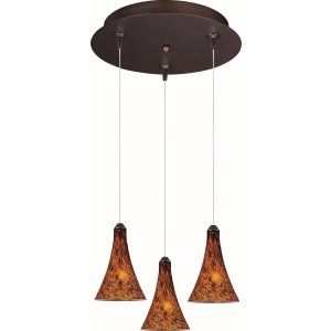 ET2 Lighting ET2 E94631 104BZ Bronze Leopard 3 Light RapidJack Pendant and Canop