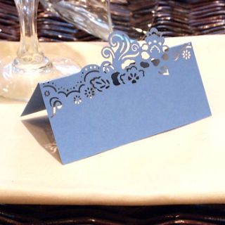 ten indulgence laser cut place cards by intricate home
