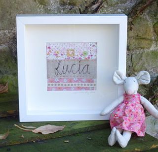 girls personalised embroidered picture by housley & co