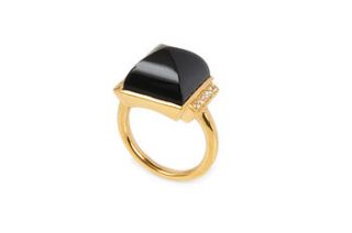 isium pyramid cut black onyx cocktail ring by glacier jewellery