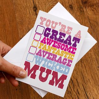 you're a great mum card by a is for alphabet