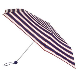 totes Compact Stripe Umbrella   Navy/White