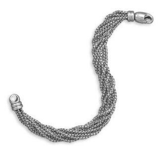 23173 8 8" oxidized sterling silver 8 strand box chain bracelet. This bracelet has a lobster clasp closure. .925 Sterling Silver chain bracelet circle stone precious metal girl woman lady arm hand beuatiful gift present stars