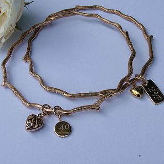 personalised bronze branch bangle by seahorse