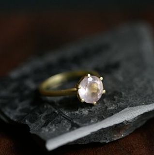 gold rose quartz gemstone ring by house of yve