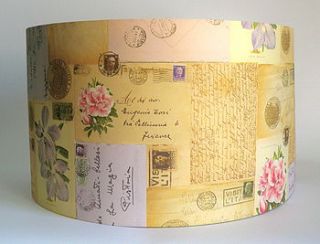 letters and roses lampshade by rosie's vintage lampshades