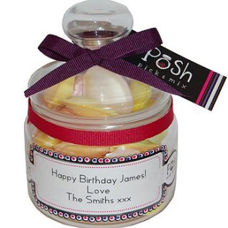 mini personalised sweet jar by posh pick and mix