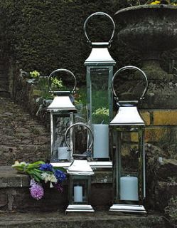 stainless steel station lantern by confetti kiss
