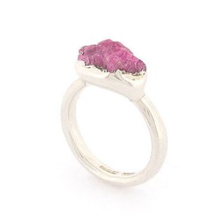 silver ruby crystal ring by mabel hasell