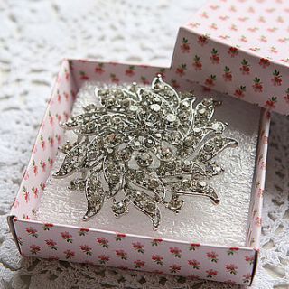 dahlia diamante brooch by flowerbug designs