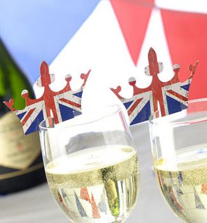 union jack crown wine glass decorations by the contemporary home