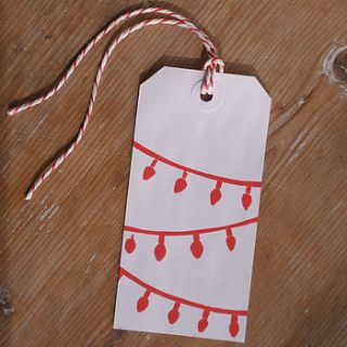 christmas fairy lights gift tags   pack of five by my giddy aunt