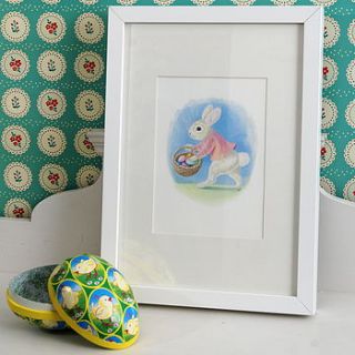 vintage bunny and basket print by the little picture company