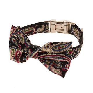 prince of paisley bow tie dog collar by mrs bow tie