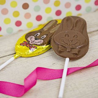 foiled chocolate easter bunny lollipop by the 3 bears one stop gift shop