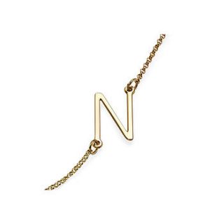 personalised initial sideway necklace by anna lou of london