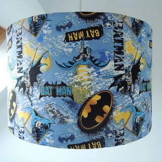 handmade batman fabric lampshade by the shabby shade
