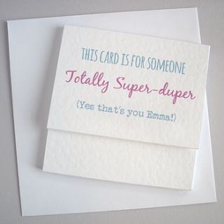 personalised 'super duper' birthday card by paperbuzz cards